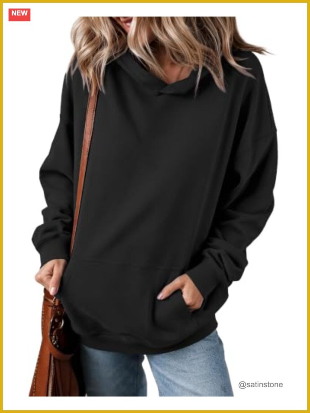 Womens Oversized Pullover Hoodie Polyester Spandex Soft Hooded Sweatshirt